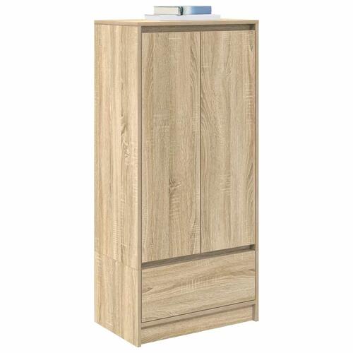 Skab med skuffe 55,5x34x119,5 cm konstrueret træ sonoma-eg