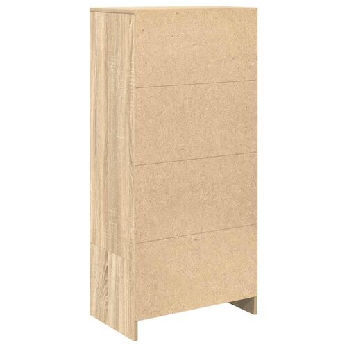 Skab med skuffe 55,5x34x119,5 cm konstrueret træ sonoma-eg