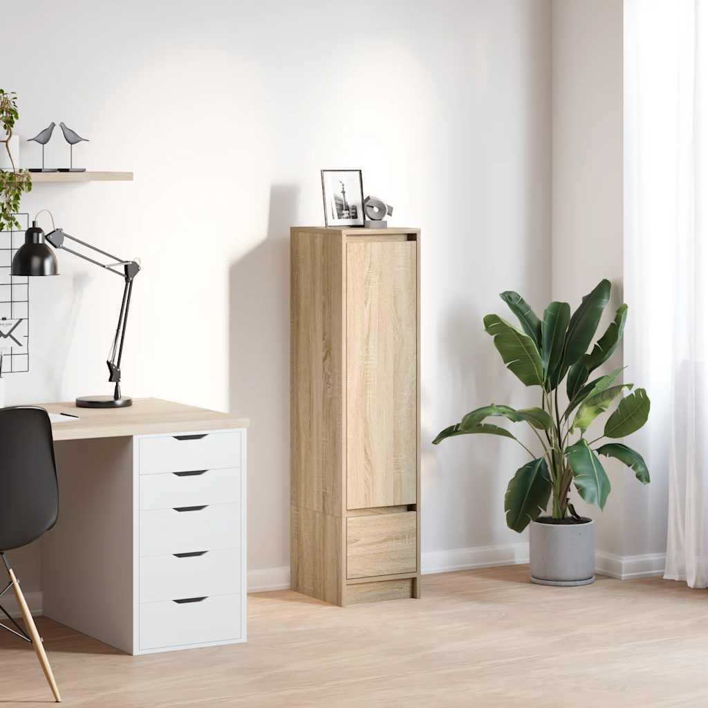 Højskab 29,5x34x119,5 cm konstrueret træ sonoma-eg billede