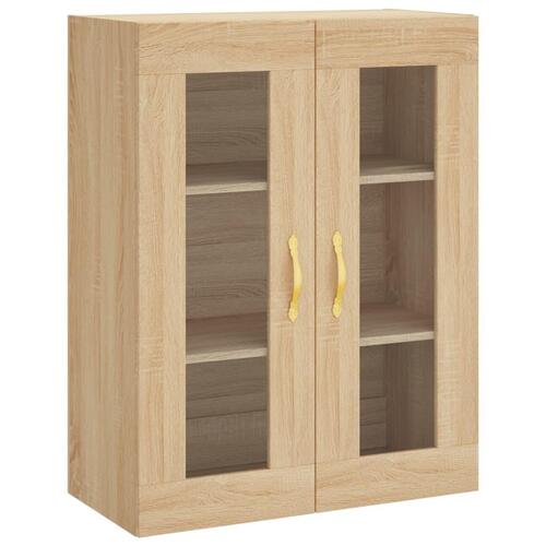 Væghængt skab 69,5x34x90 cm konstrueret træ sonoma-eg
