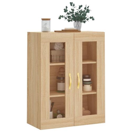 Væghængt skab 69,5x34x90 cm konstrueret træ sonoma-eg
