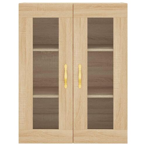 Væghængt skab 69,5x34x90 cm konstrueret træ sonoma-eg