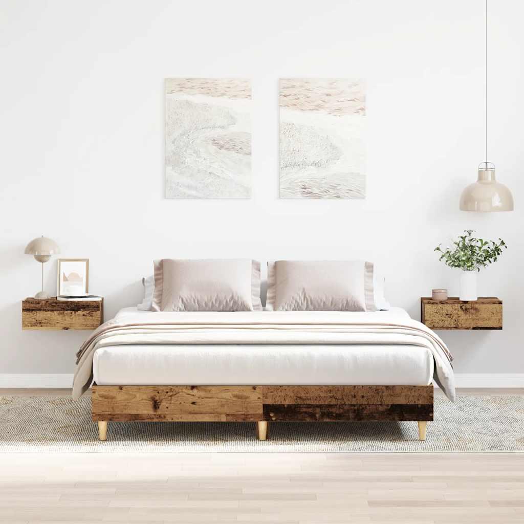 Sengestel uden madras 150x200 cm konstrueret træ antikt træ