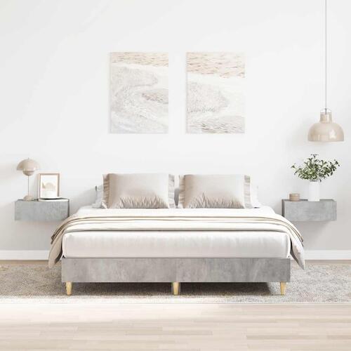 Sengestel uden madras 140x200 cm konstrueret træ betongrå