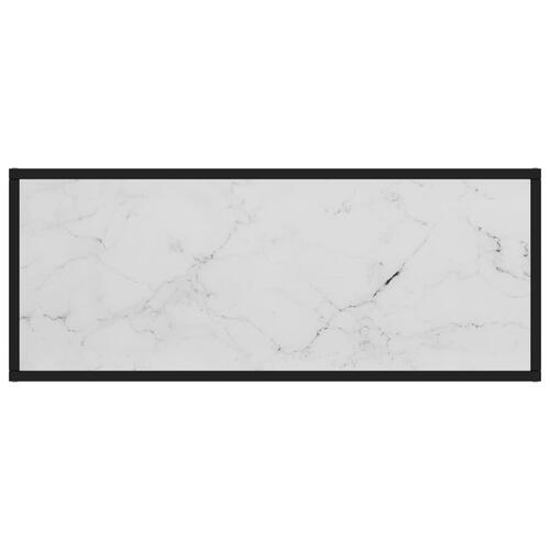 Tv-bord 100x40x40 cm hvidt marmorglas sort