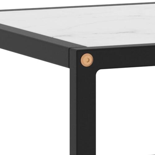 Tv-bord 100x40x40 cm hvidt marmorglas sort