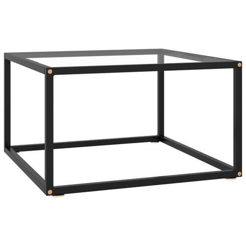 Sofabord 60x60x35 cm hærdet glas sort