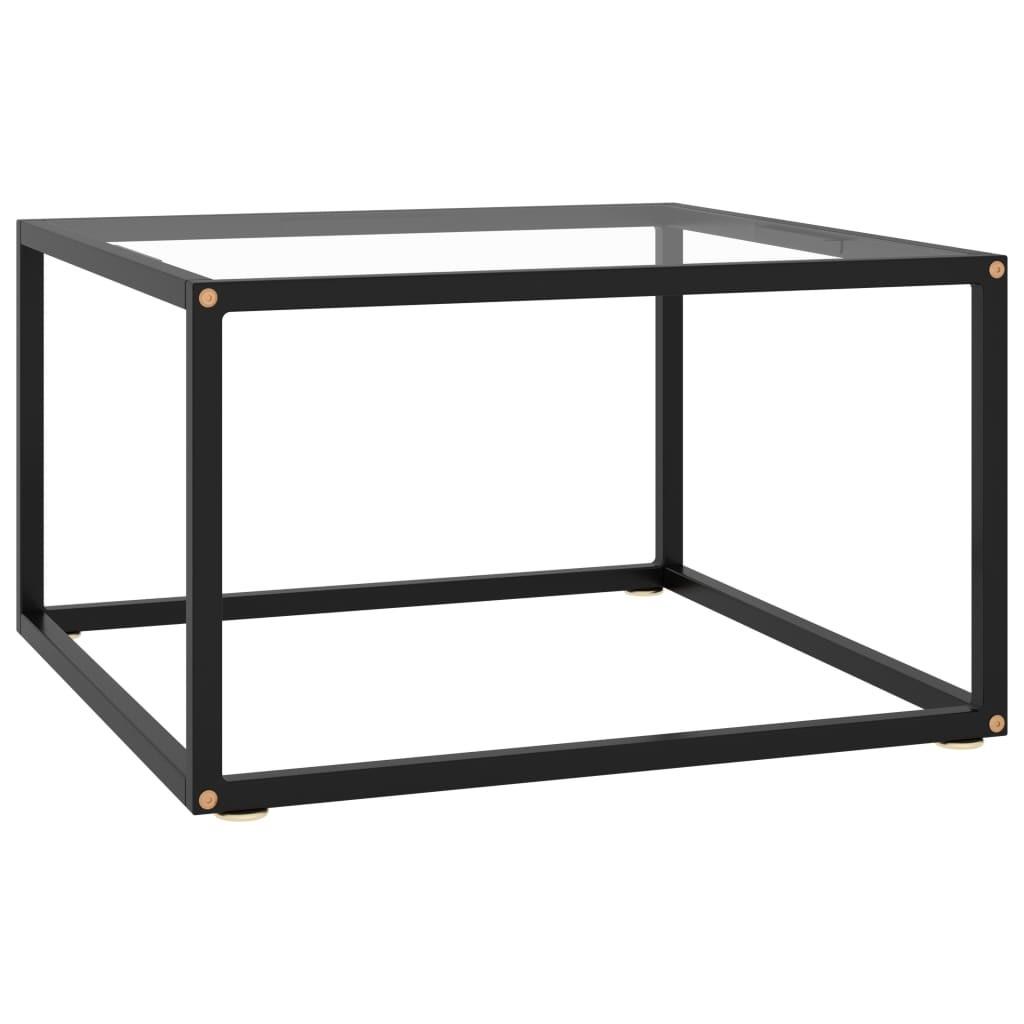 Sofabord 60x60x35 cm hærdet glas sort