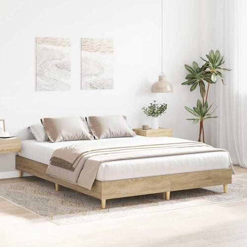 Sengestel uden madras 150x200 cm konstrueret træ sonoma-eg