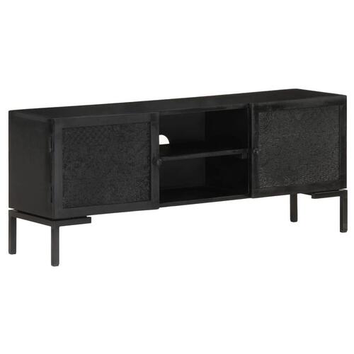 Tv-skab 115x30x46 cm massivt mangotræ sort