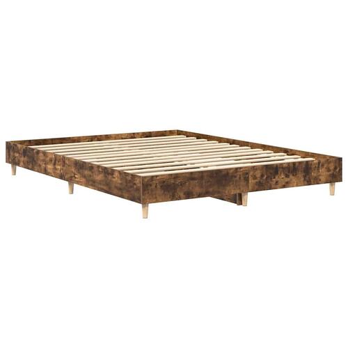 Sengestel uden madras 150x200 cm konstrueret træ røget eg