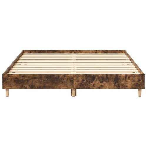 Sengestel uden madras 150x200 cm konstrueret træ røget eg