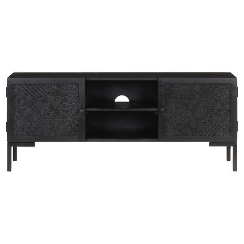 Tv-skab 115x30x46 cm massivt mangotræ sort
