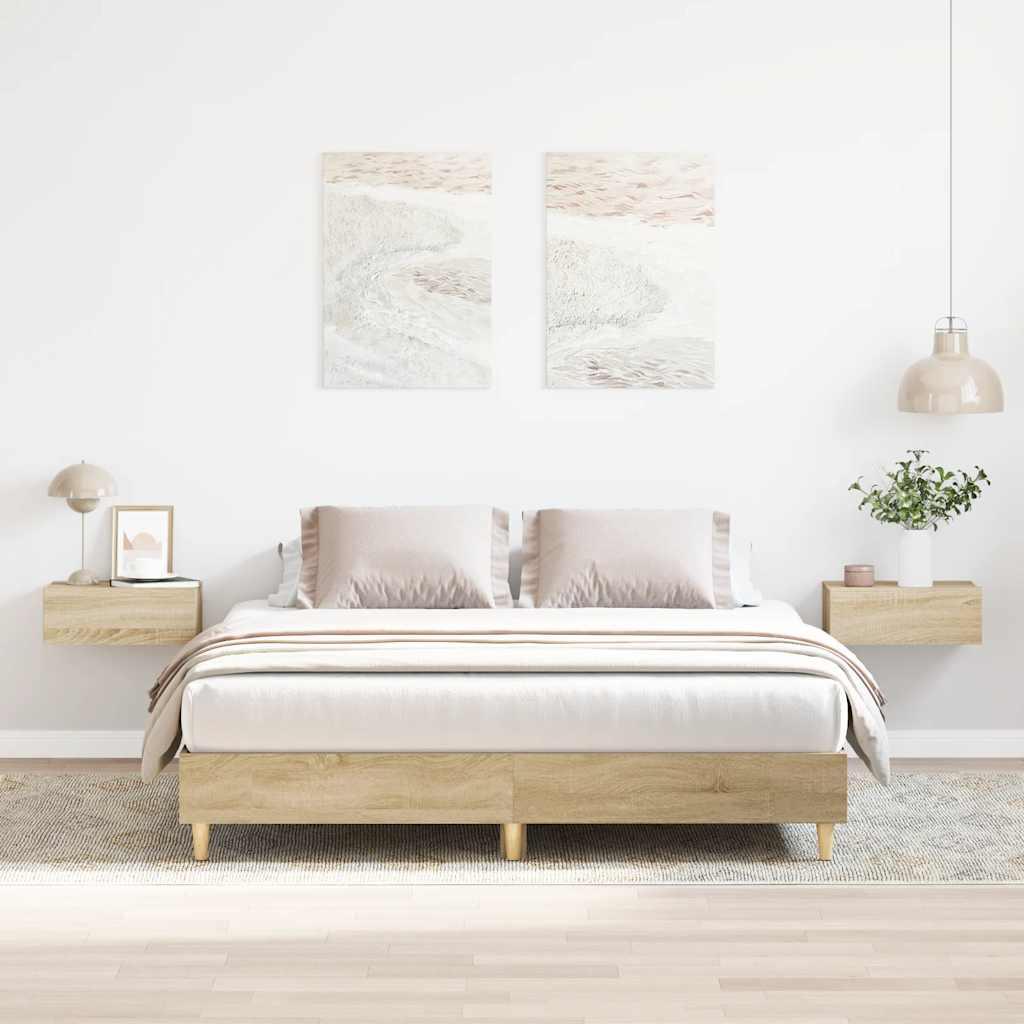 Sengestel uden madras 140x200 cm konstrueret træ sonoma-eg