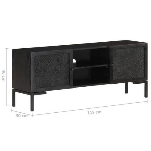 Tv-skab 115x30x46 cm massivt mangotræ sort