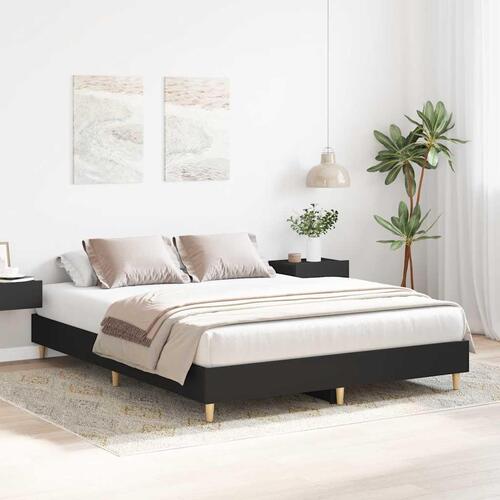 Sengestel uden madras 140x200 cm konstrueret træ sort