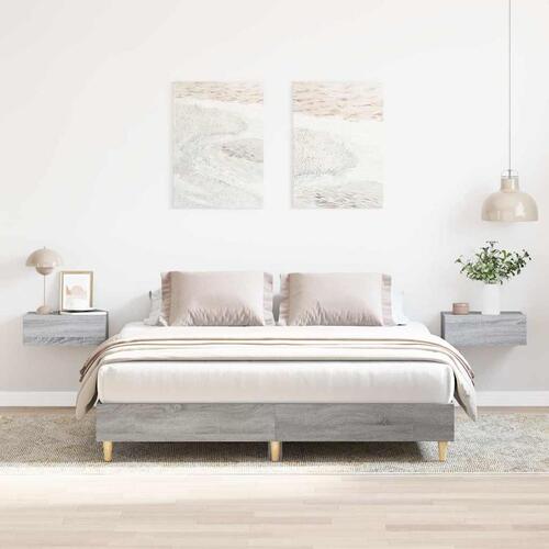 Sengestel uden madras 150x200 cm konstrueret træ grå sonoma-eg