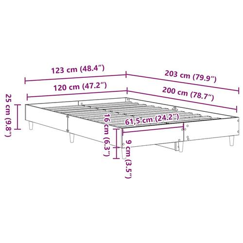 Sengestel uden madras 120x200 cm konstrueret træ kunsteg