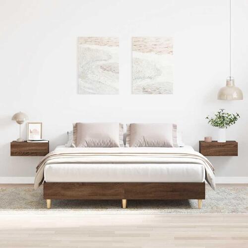 Sengestel uden madras 150x200 cm konstrueret træ brunt eg