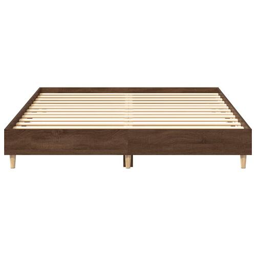 Sengestel uden madras 150x200 cm konstrueret træ brunt eg