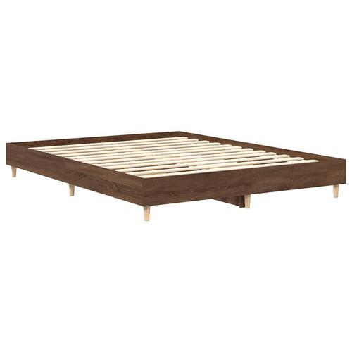 Sengestel uden madras 150x200 cm konstrueret træ brunt eg