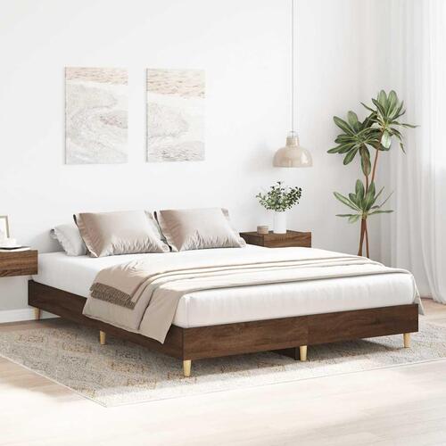 Sengestel uden madras 140x200 cm konstrueret træ brunt eg