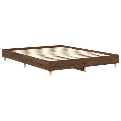 Sengestel uden madras 140x200 cm konstrueret træ brunt eg
