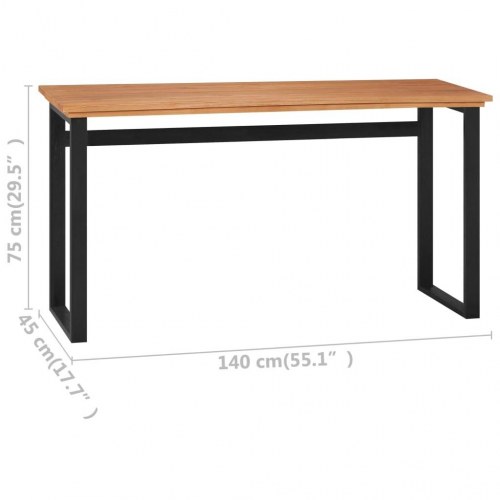 Skrivebord 140x45x75 cm massivt teaktræ