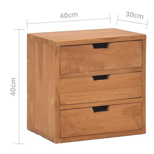 Sengebord 40x30x40 cm massivt teaktræ