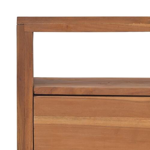 Tv-skab med hjul 110x30x40 cm massivt teaktræ