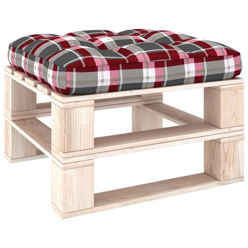 Pallehynde 70x70x12 cm stof rødternet