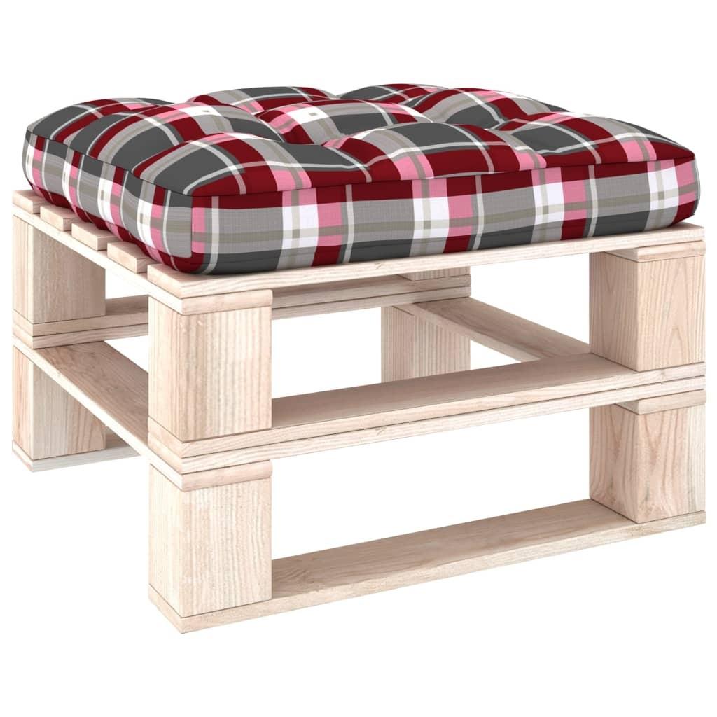 Pallehynde 70x70x12 cm stof rødternet