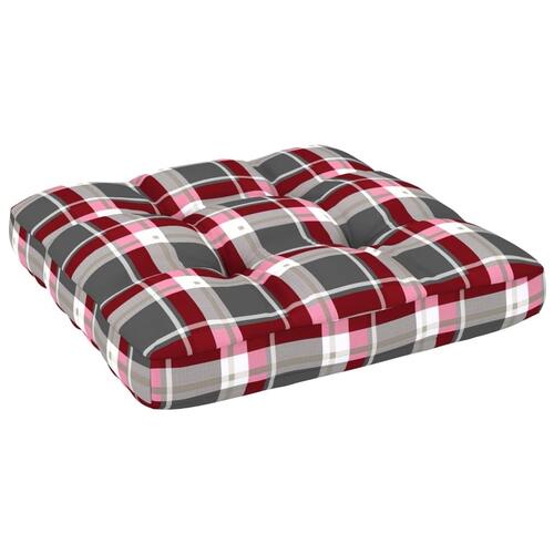 Pallehynde 70x70x12 cm stof rødternet