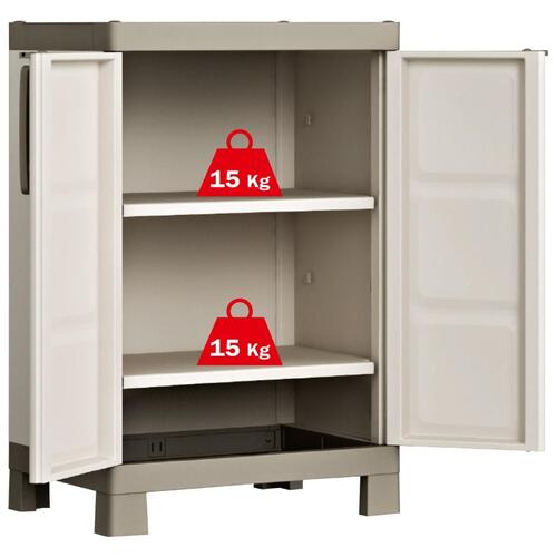 Keter lavt opbevaringsskab Excellence 97 cm beige gråbrun