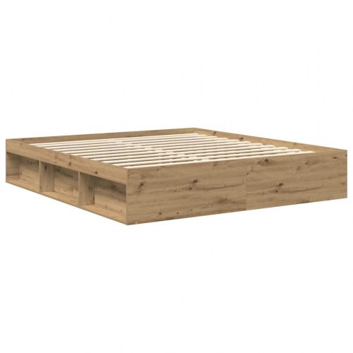 Sengestel 180x200 cm med opbevaring i konstrueret træ - kunsteg