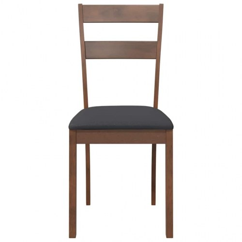Spisebordsstole med hynder - 2 stk. i massivt gummitræ, brun/sort