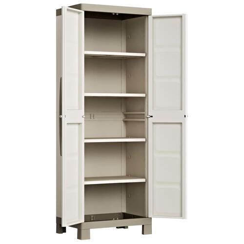 Keter opbevaringsskab med hylder Excellence 182 cm beige gråbrun