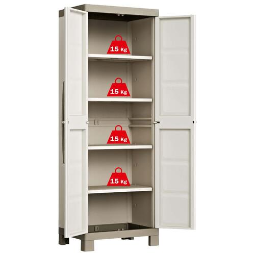 Keter opbevaringsskab med hylder Excellence 182 cm beige gråbrun