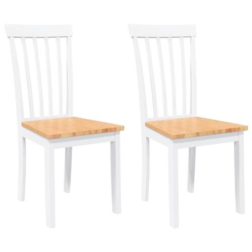 Spisebordsstole 2 stk. massivt gummitræ hvid