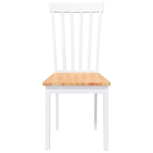 Spisebordsstole 2 stk. massivt gummitræ hvid