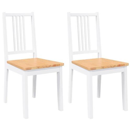 Spisebordsstole 2 stk. massivt gummitræ hvid