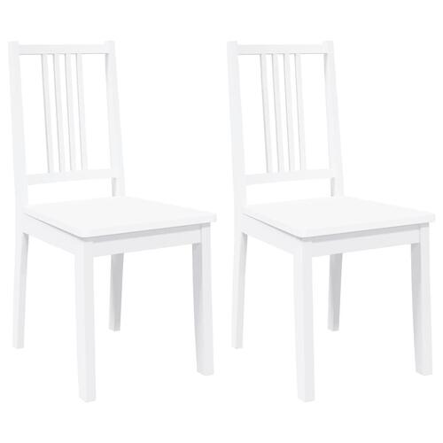 Spisebordsstole 2 stk. massivt gummitræ hvid