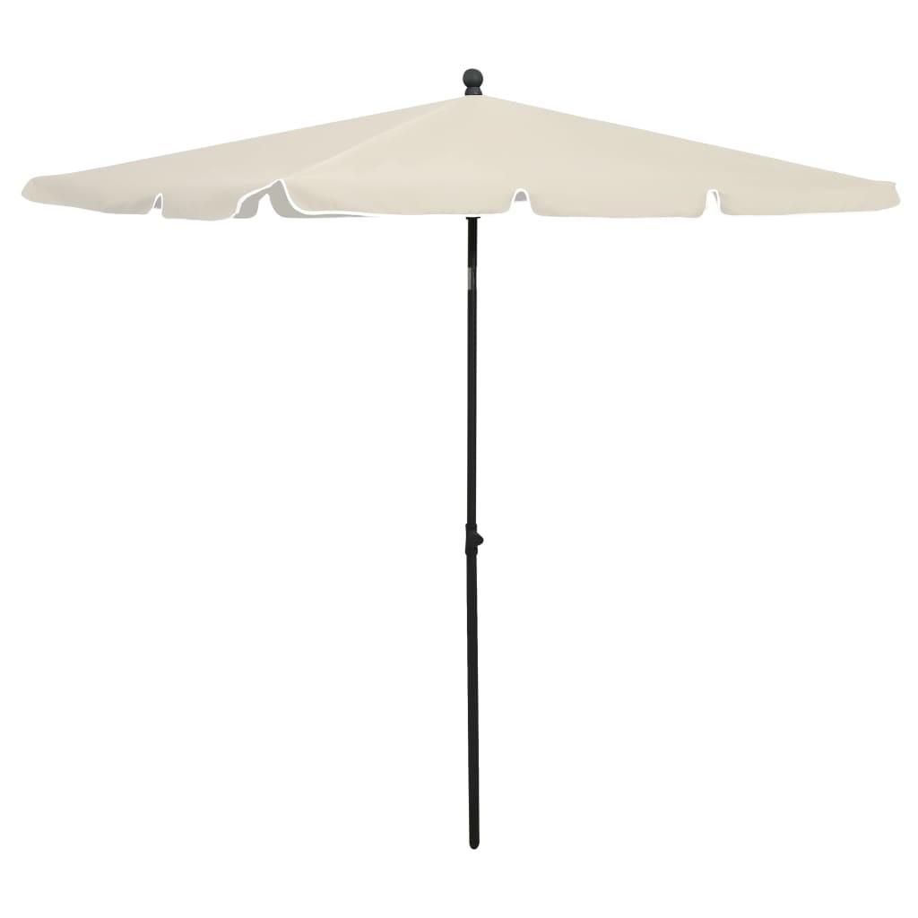 Parasol med stang 210x140 cm sandfarvet