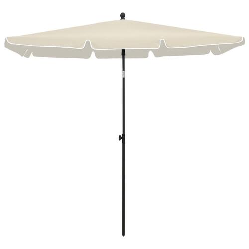 Parasol med stang 210x140 cm sandfarvet