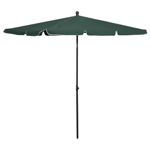 Parasol med stang 210x140 cm grøn