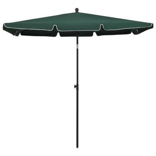 Parasol med stang 210x140 cm grøn