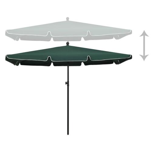 Parasol med stang 210x140 cm grøn