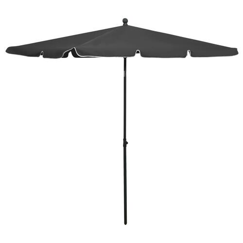 Parasol med stang 210x140 cm antracitgrå