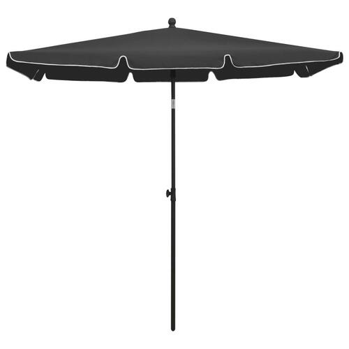 Parasol med stang 210x140 cm antracitgrå
