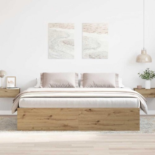 Sengeramme 200×200 cm i konstrueret træ - kunsteg